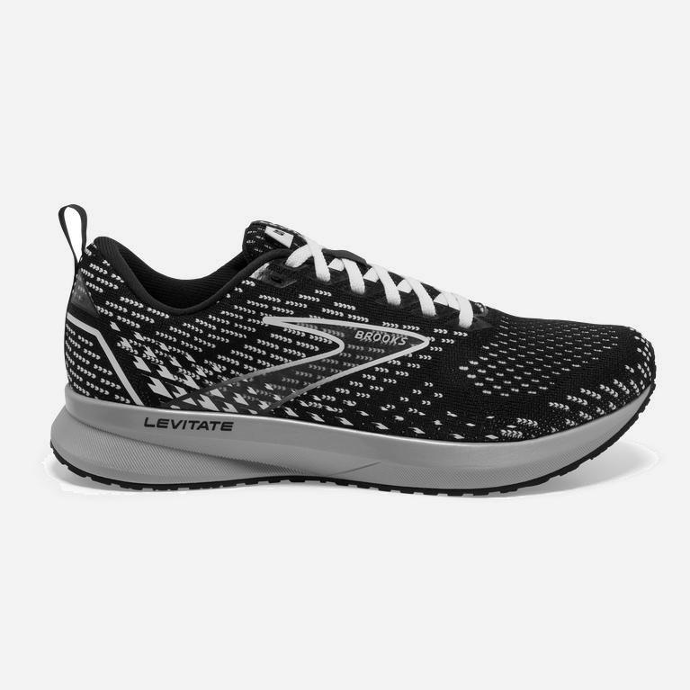 Tenis Brooks Levitate 5 - Zapatillas Para Correr En Asfalto Mujer - Negras / Gris / Blancas (XFSL-09